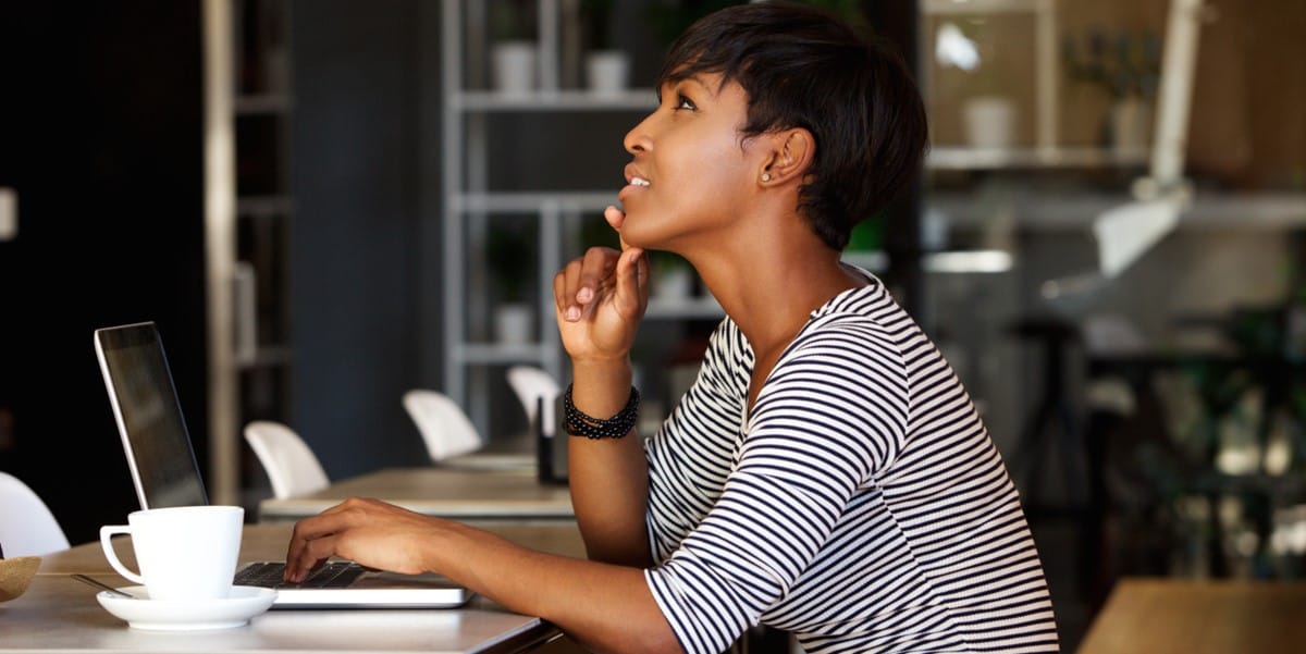 woman working at a desk